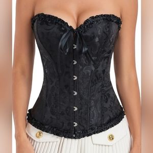 Black Lace-Up Back Corset